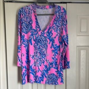 Lilly Pulitzer Pink and Blue Tunic Top